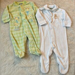 Set of 2 Vintage Snap Baby Footies